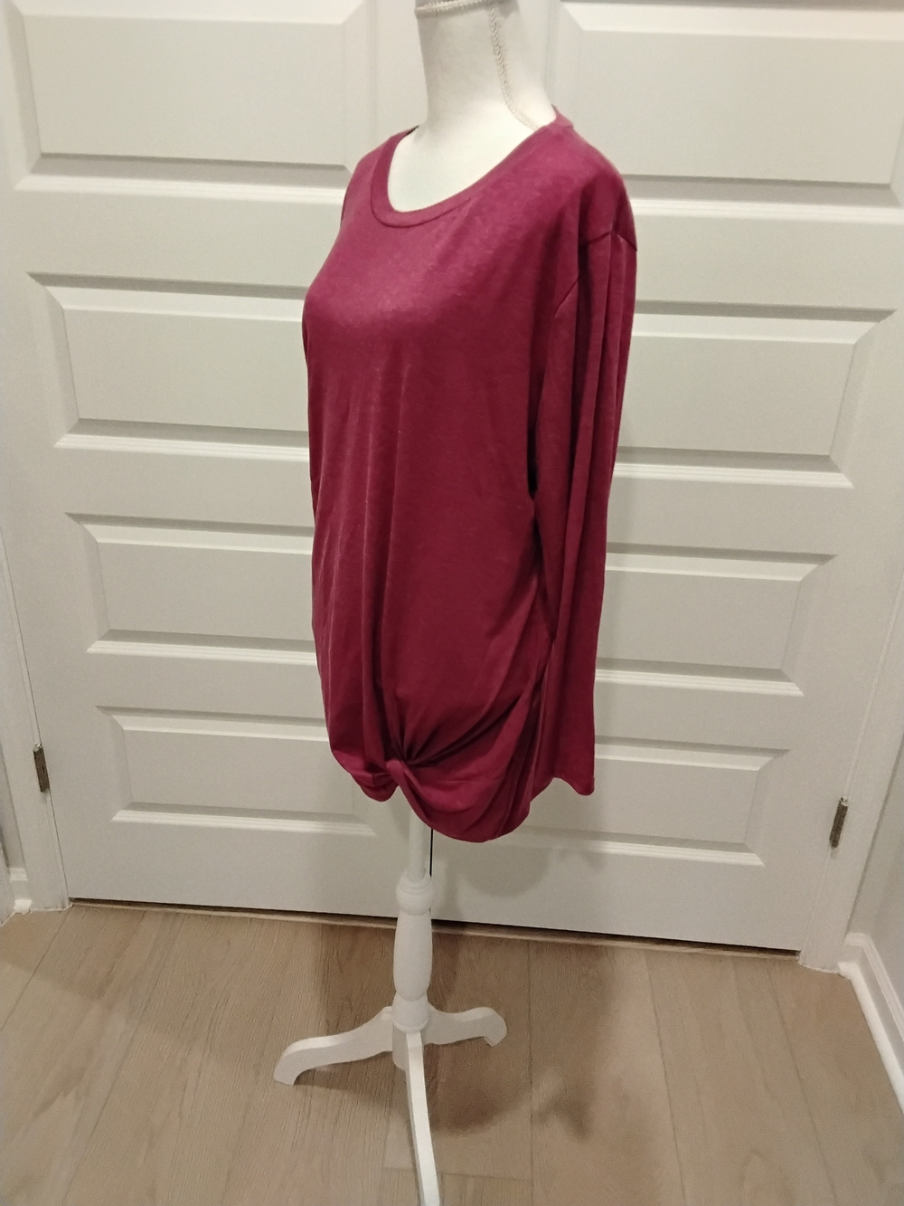 4 For $10 - Women's Tunic Long Sleeve Twist-Hem Tee - Rose